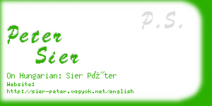 peter sier business card